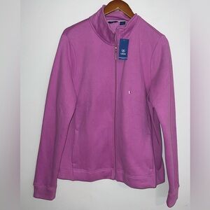 IZOD NEW Womens Pink Fleece Lined Full Zip Jacket Sz XL